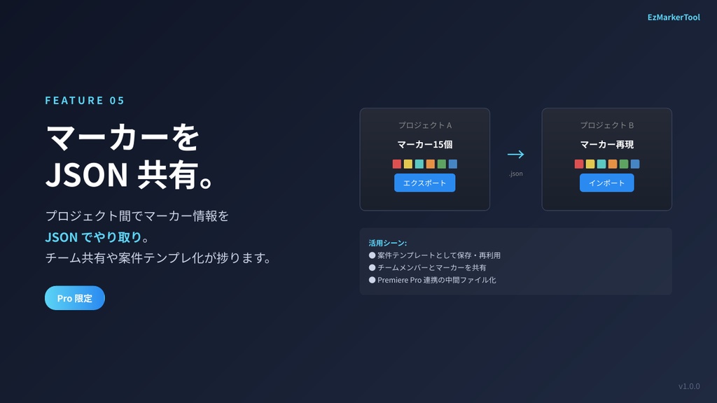 (無料版あり)【EzMarkerTool】After Effects マーカー管理パネル