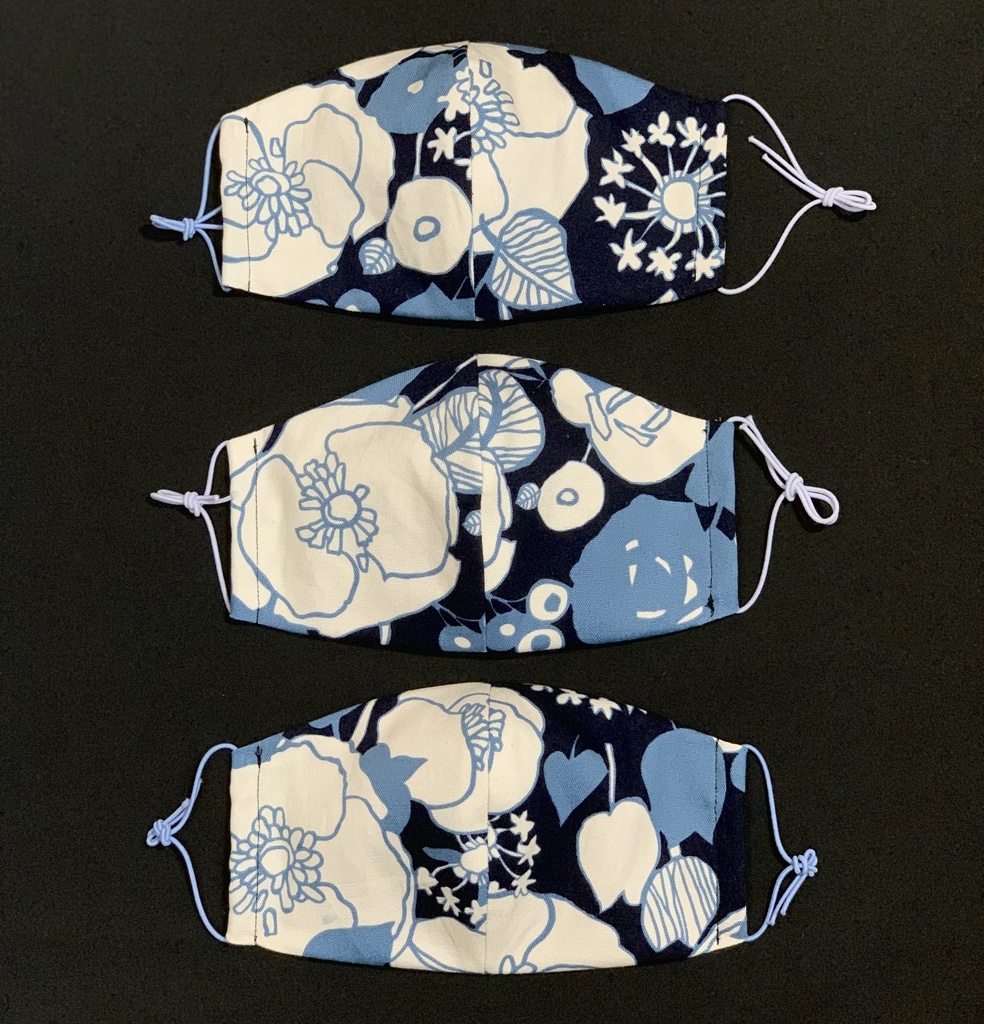 花柄🌸お洒落 立体布マスク【シート入れポケット付き】