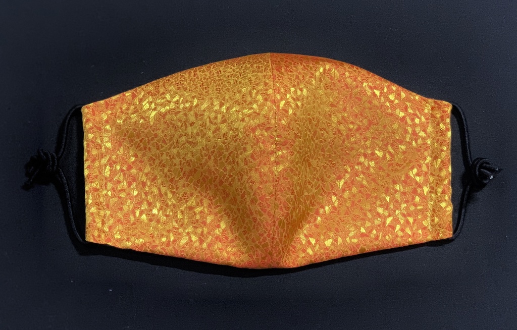 イエローお洒落 立体布マスク【シート入れポケット付き】