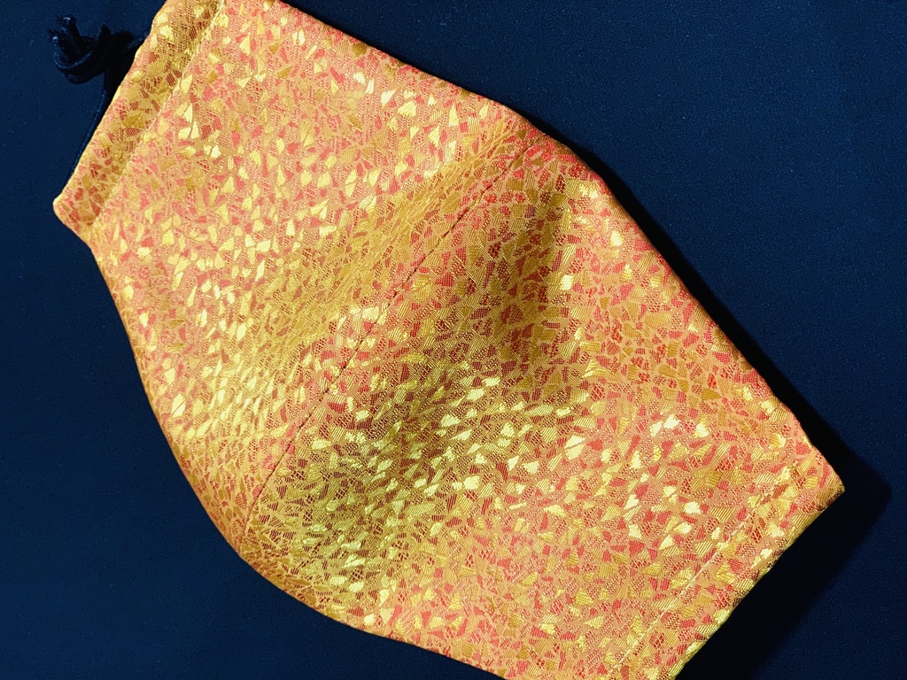 イエローお洒落 立体布マスク【シート入れポケット付き】