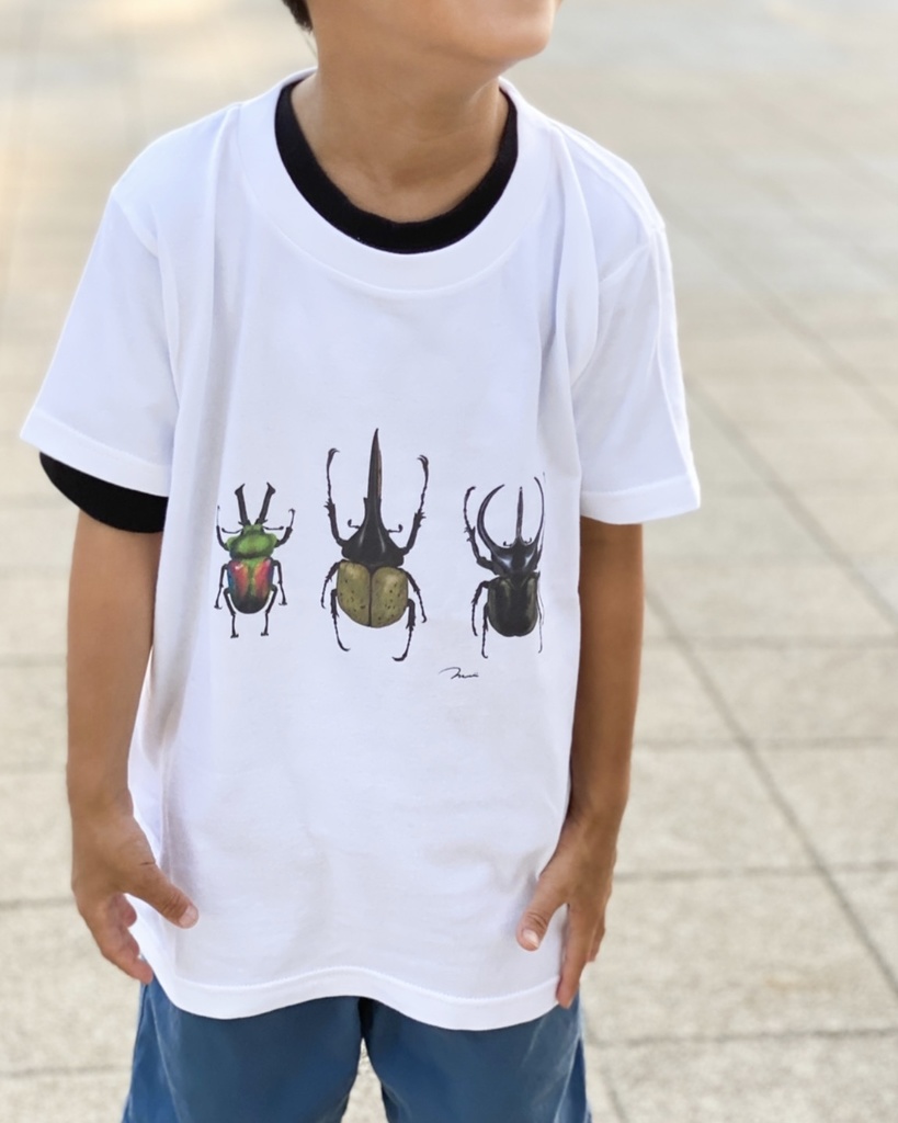 ニジイロクワガタ/ヘラクレス/コーカサス Tシャツ【キッズ】