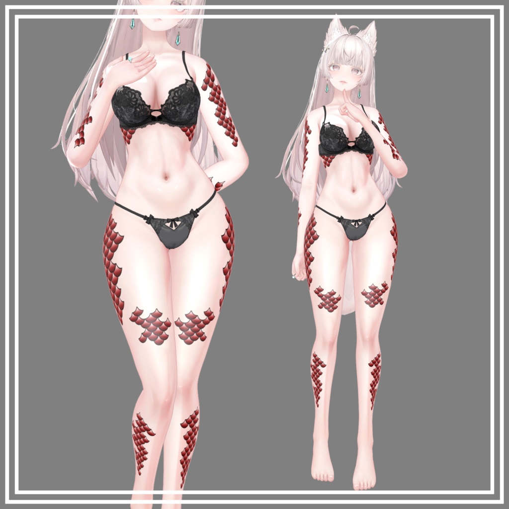 【5Avatar対応】鱗 - UROKO Body Tattoo -【5color】