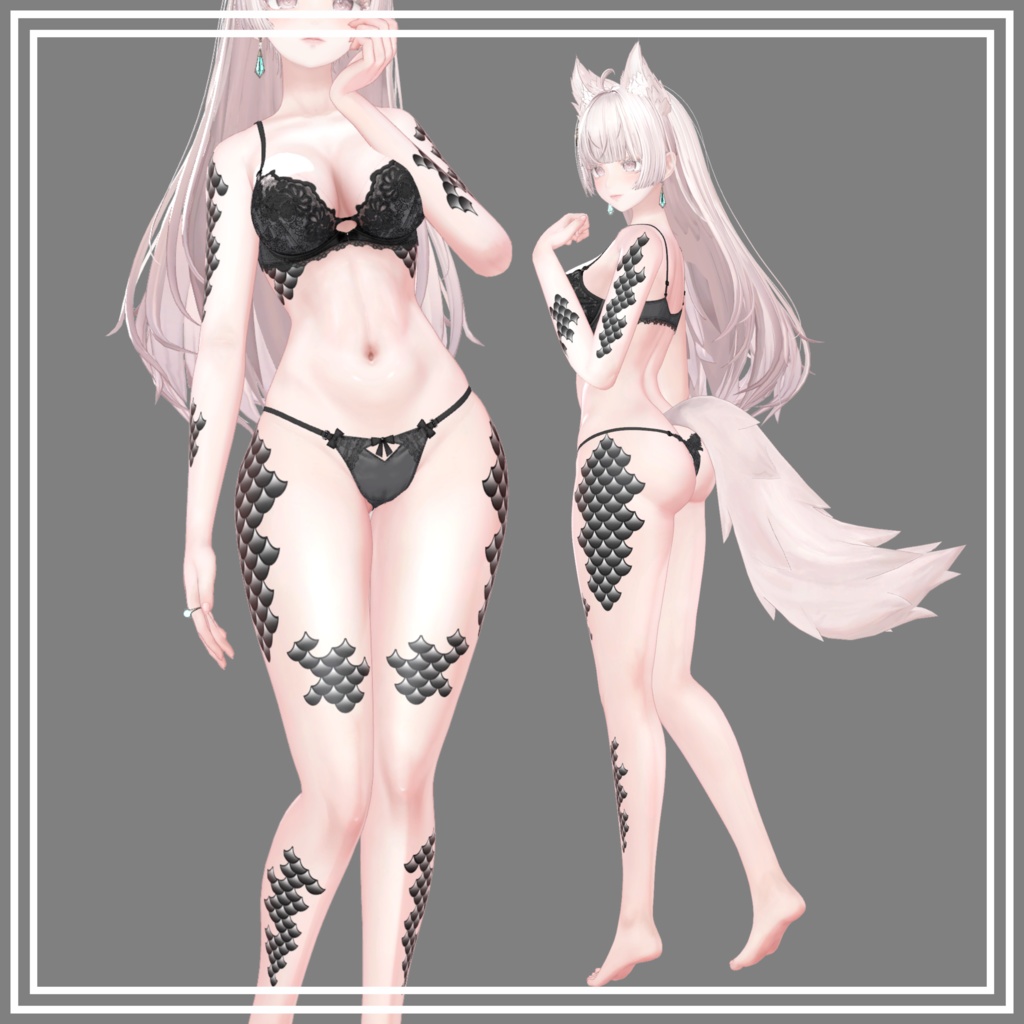 【5Avatar対応】鱗 - UROKO Body Tattoo -【5color】