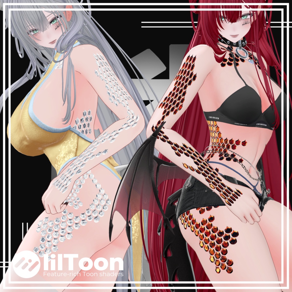 【7Avatar対応】鱗 - 四神 - Body Tattoo【4color】