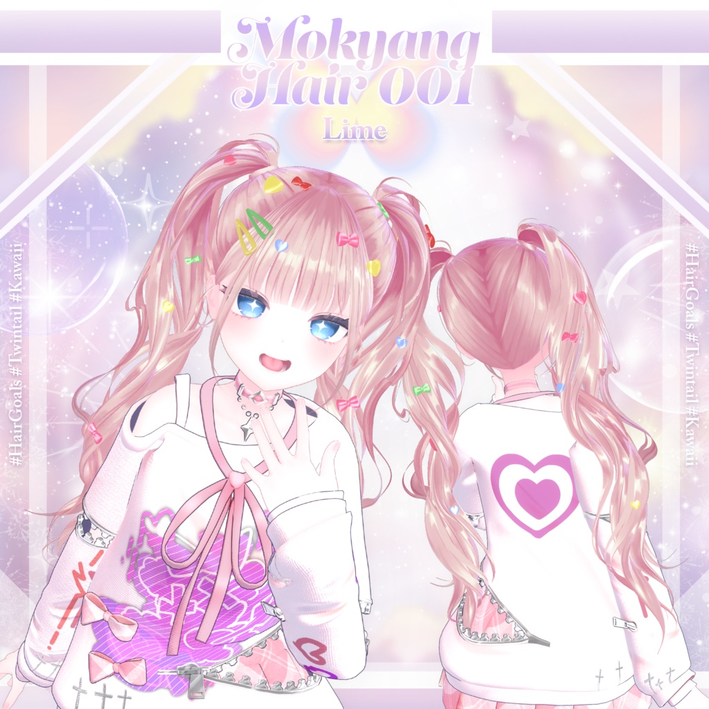 ❰VRC Hair❱ (3アバター対応) mokyang Hair 001 (+ Acc)