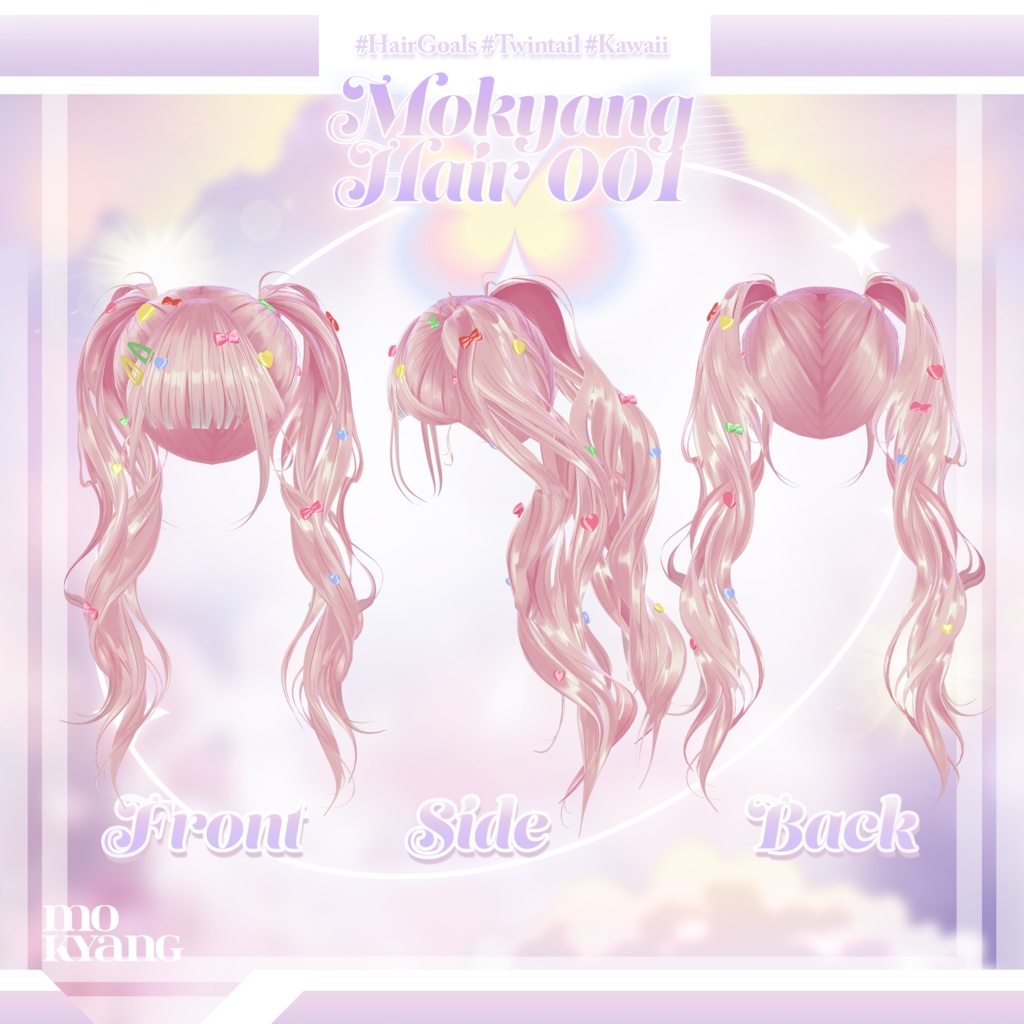 ❰VRC Hair❱ (3アバター対応) mokyang Hair 001 (+ Acc)