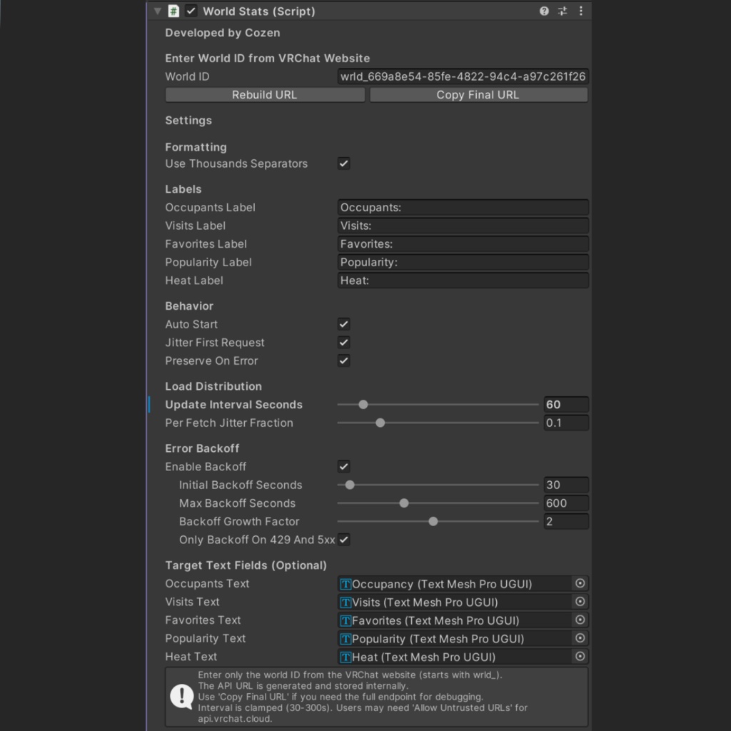 VRC World Stats (Persistent Visitor Counter)