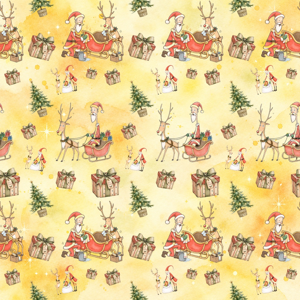 メリークリスマスのデジタルペーパー 6枚セット サンタクロース ツリー プレゼント カラフル 個性的 かわいい ソリ クリスマスカラー ラッピング 手帳素材