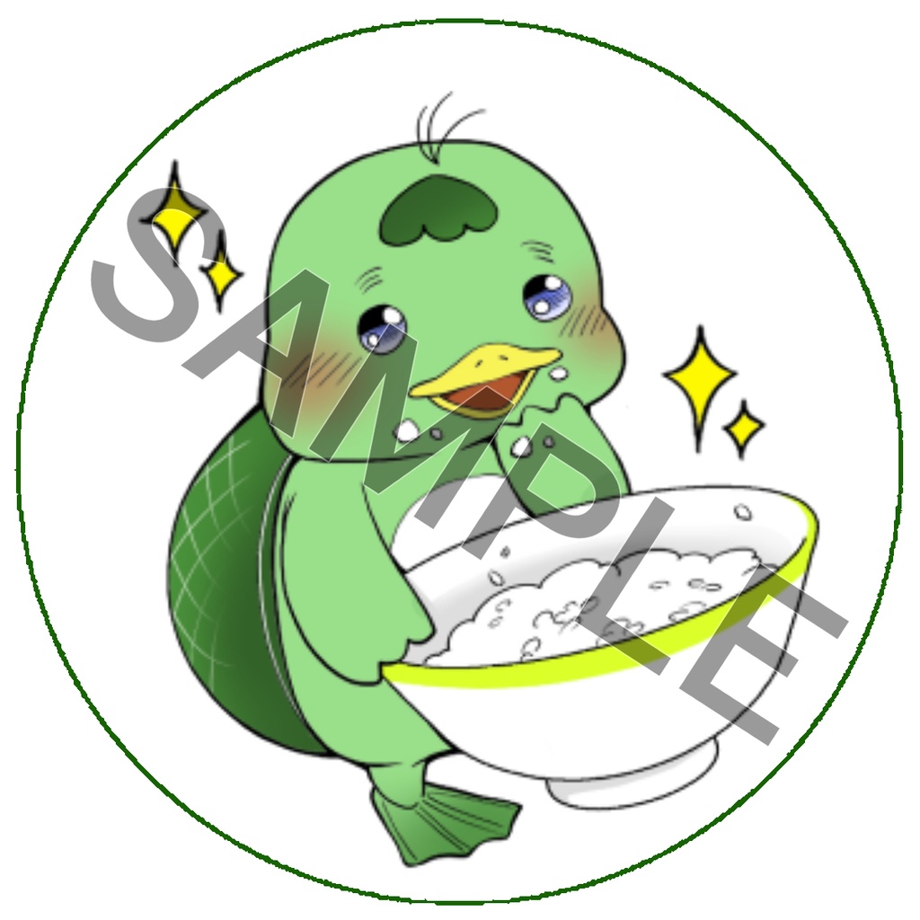 『お茶碗カッパ』 SNSアイコン用イラストセット