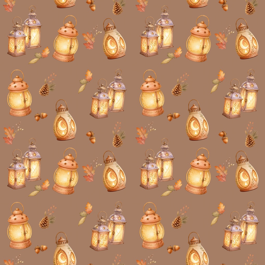 シームレスパターン ビンテージランタン風 (3750x3750px)