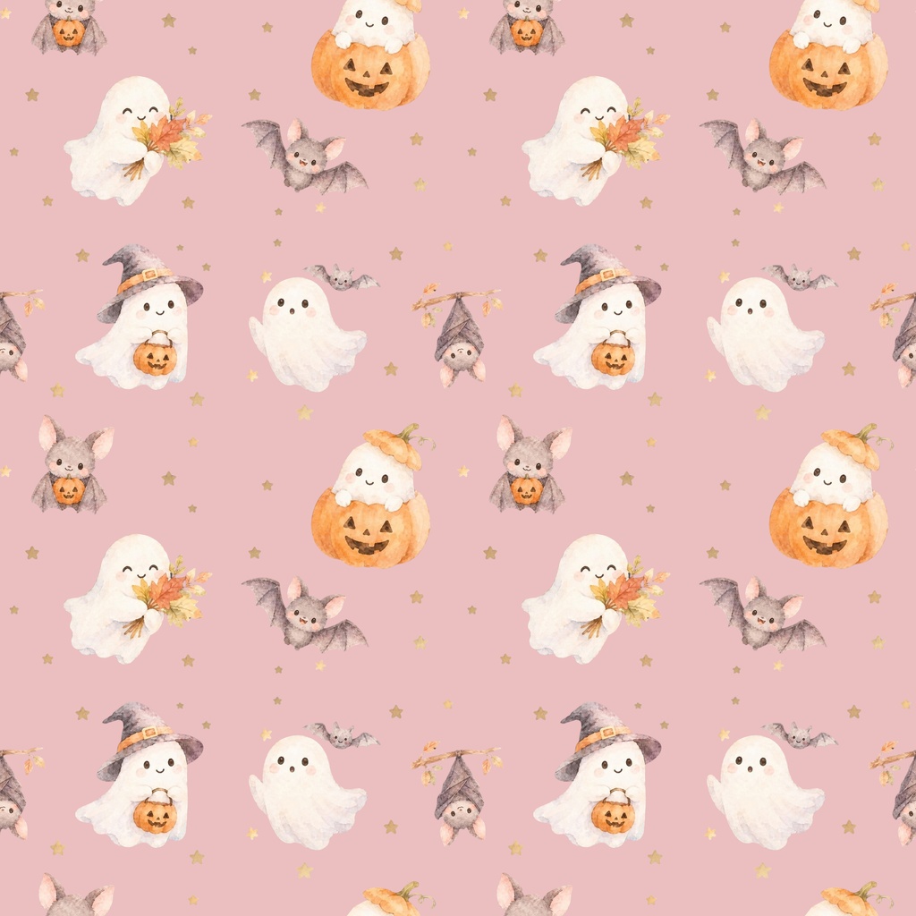 シームレスパターン 可愛いハロウィンコレクション ゴースト (3750x3750px)