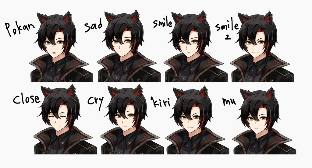 【TRPG】立ち絵素材_猫耳_男_ファンタジー【ゲーム制作】(+キャラチップ追加)