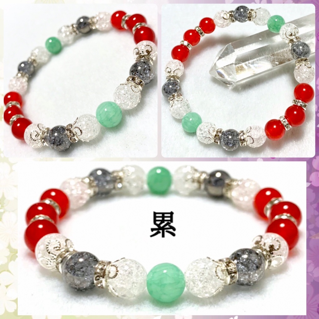 【鬼滅の刃 イメージ】 天然石イメージカラーブレスレット