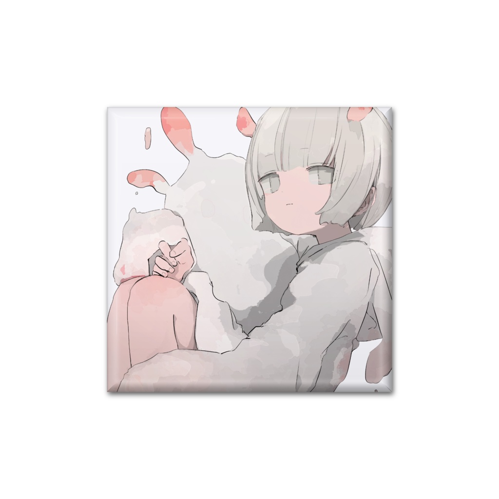 シロウサギウミウシちゃん缶バッジ