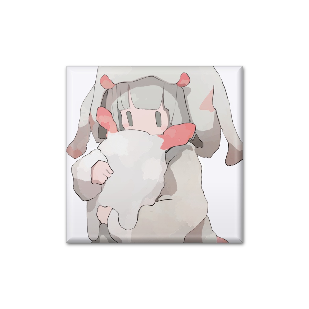 デフォルメシロウサギウミウシちゃん缶バッジ