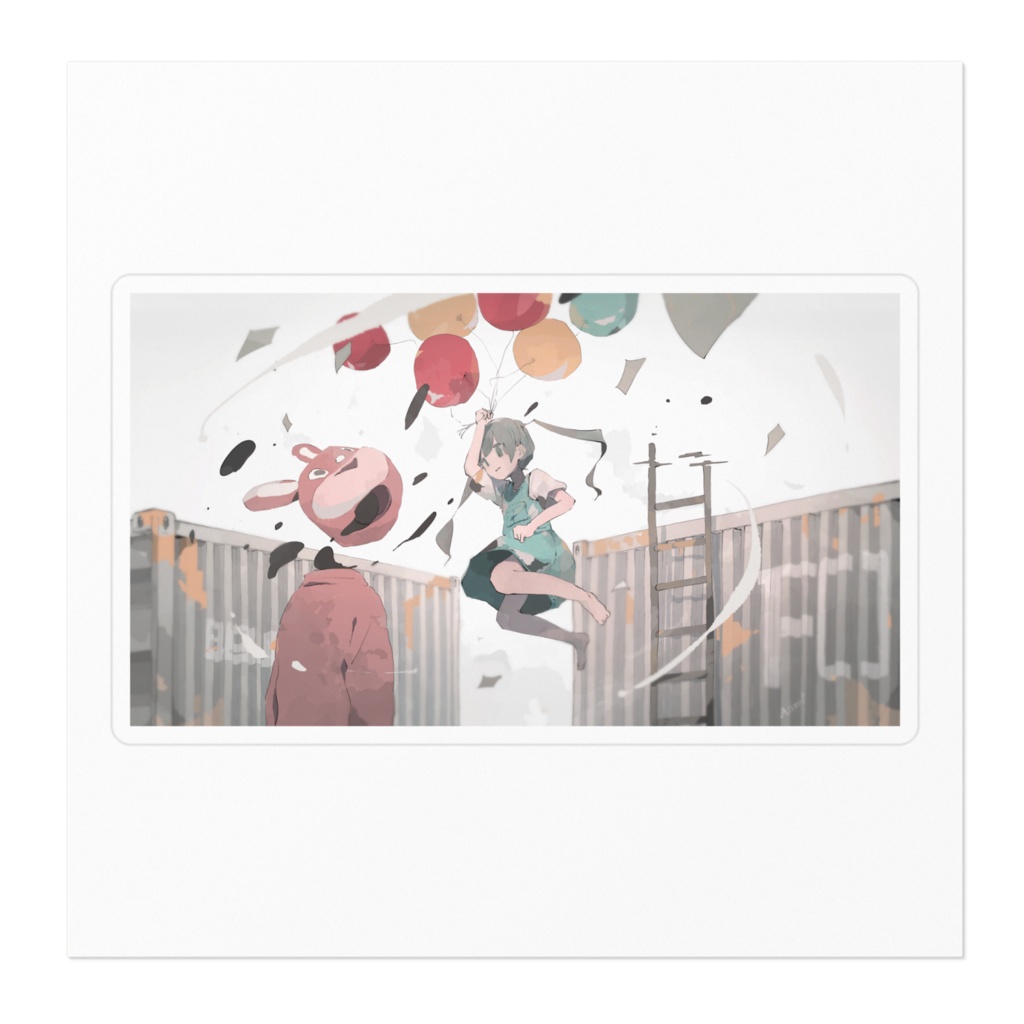 「くずれる」ステッカー