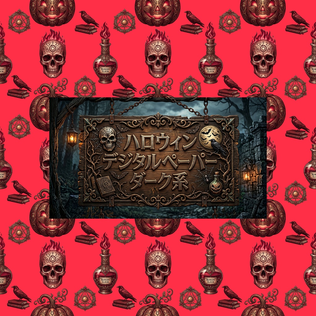 デジタルペーパーハロウィンダーク系3