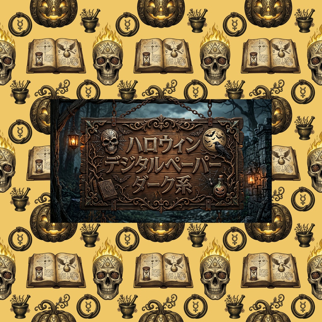 デジタルペーパーハロウィンダーク系4