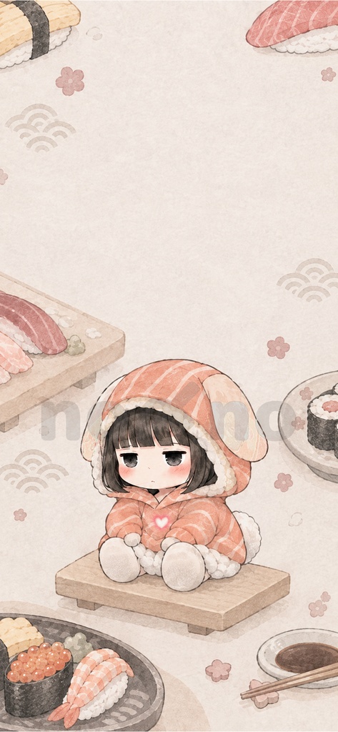 【FREE / 期間限定】Cozy Sushi Phone Wallpaper 🍣 - Sad Cozy Aesthetic【no〆no】