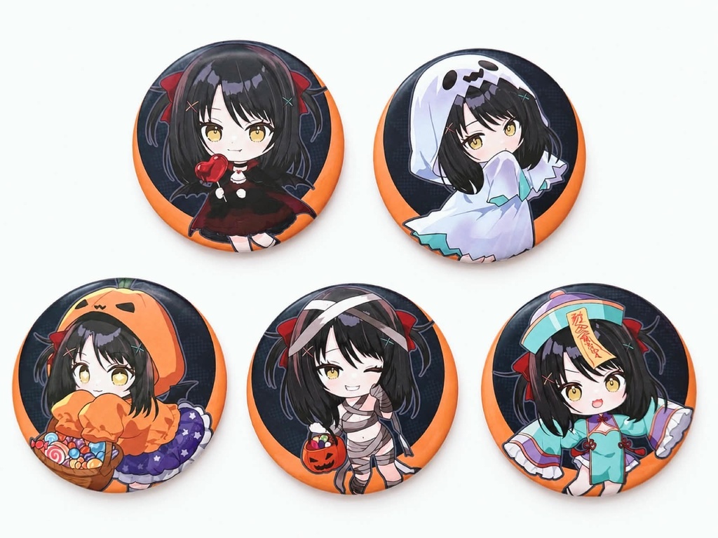 ハロウィン2025コスプレ缶バッチコンプリートSET（5個）