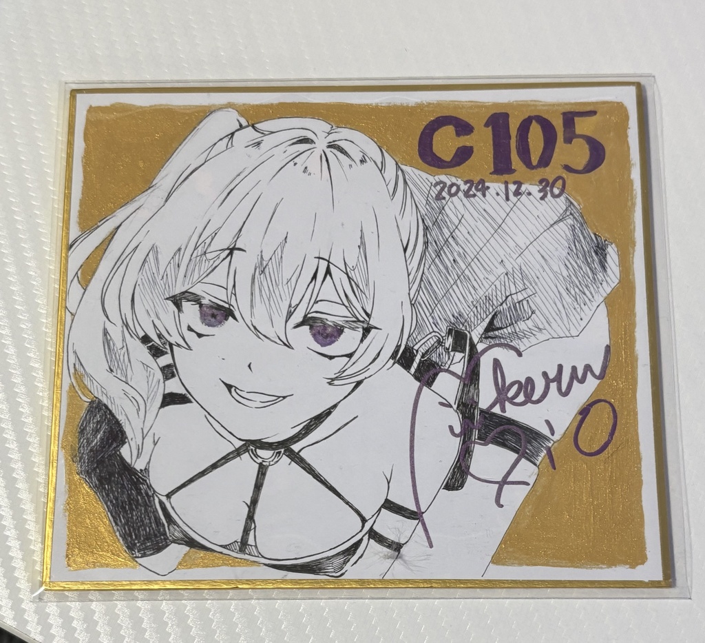 C105手描きイラスト色紙