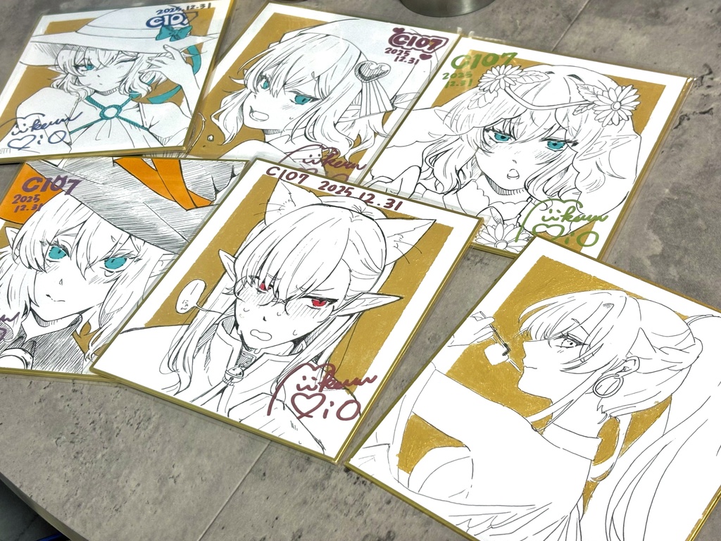 c107通販限定直筆イラスト小色紙