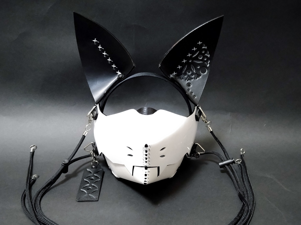 フォックスマズルマスク天狐　黒×黒