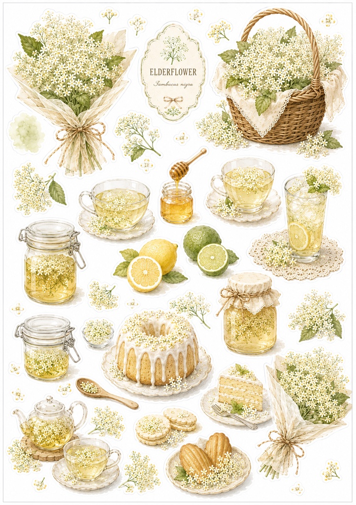 エルダーフラワーコラージュシート　~Elderflower Collage Sheet~