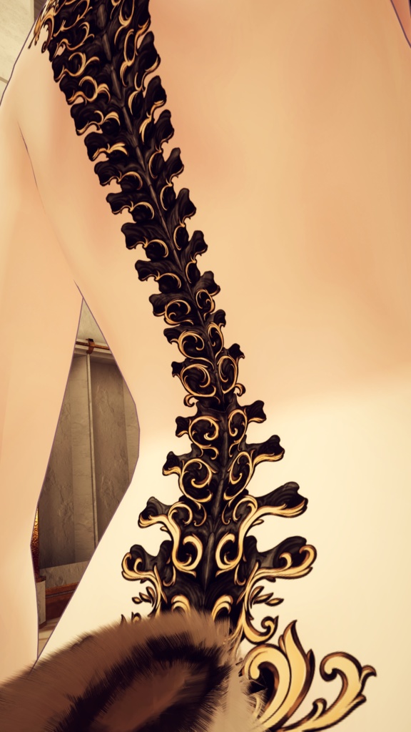 Engraving spine tattoo