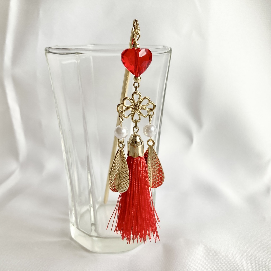 中華風ハートの簪