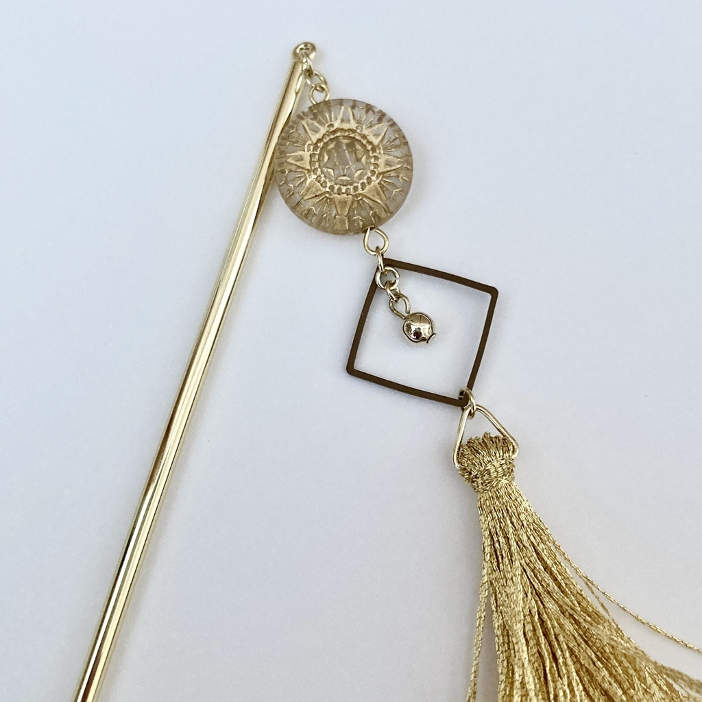 オリエンタルな簪 イエロー