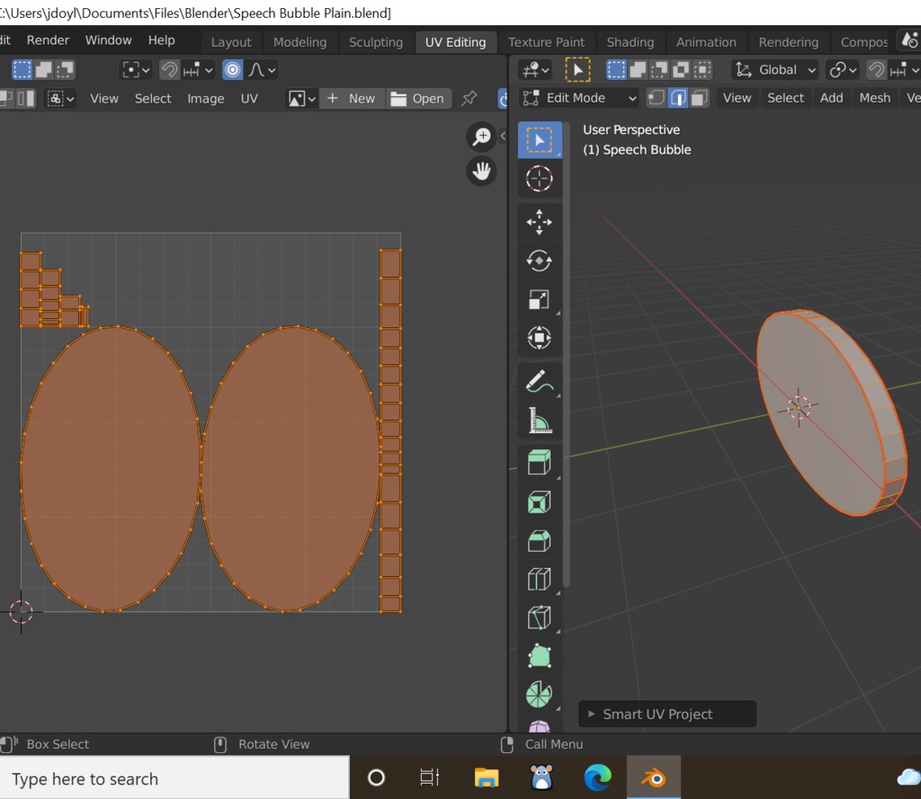 Speech Bubble 3D OBJ | UV Mapped Blank