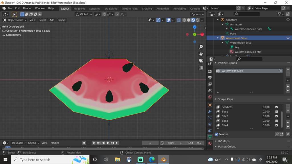 Watermelon Slice FBX