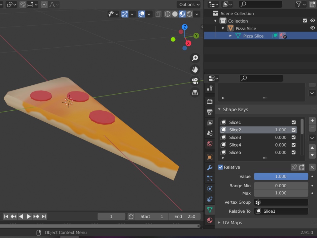 Pepperoni Pizza Slice with Keyshapes FBX