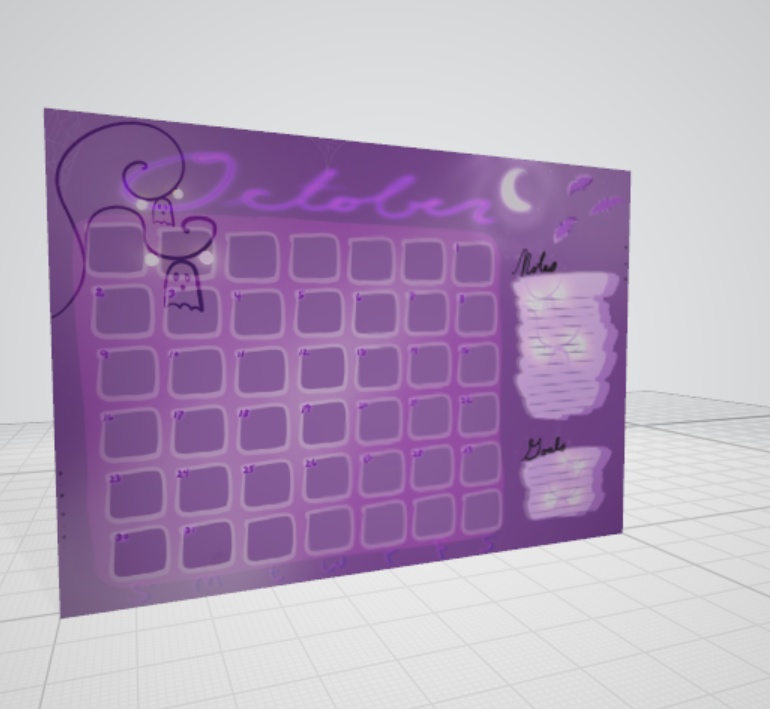 FREE October Calendar FBX with Keyshapes