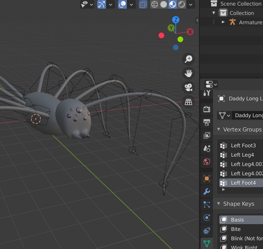 Simple Spider FBX Rigged with Keyshapes