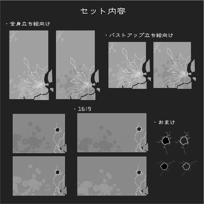 【FREE】ココフォリア向け不穏・アウトロー系枠セット+おまけ