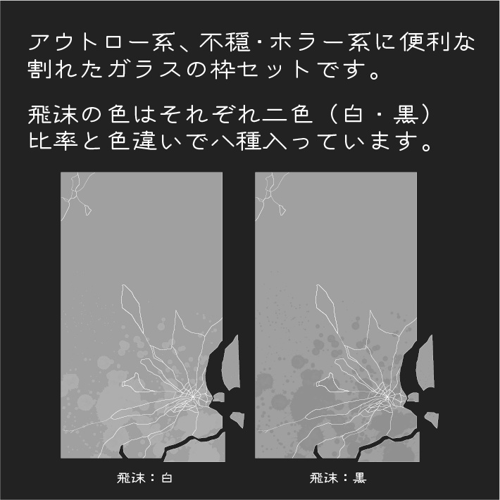 【FREE】ココフォリア向け不穏・アウトロー系枠セット+おまけ