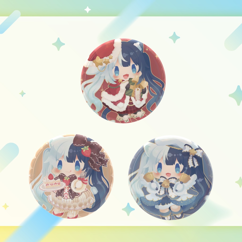 【鈴音たま】数量限定 クリスマス缶バッジ三個セット