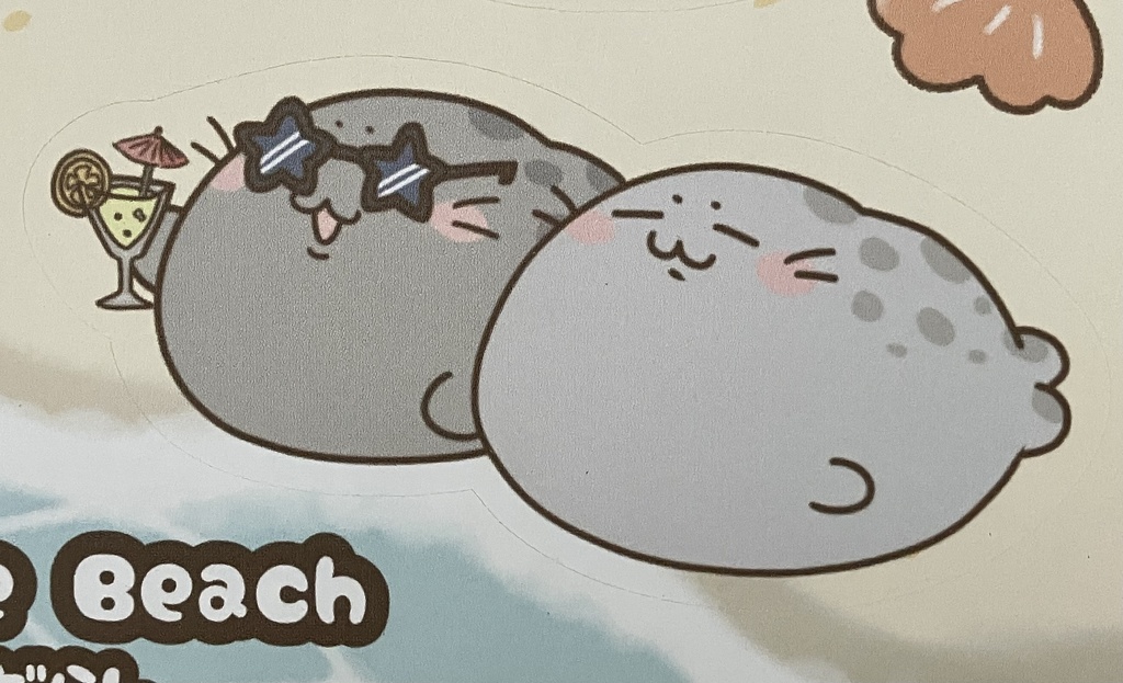 【送料込み】シールシート(A5サイズ) のびのびあざらし〜Seal on the Beach〜