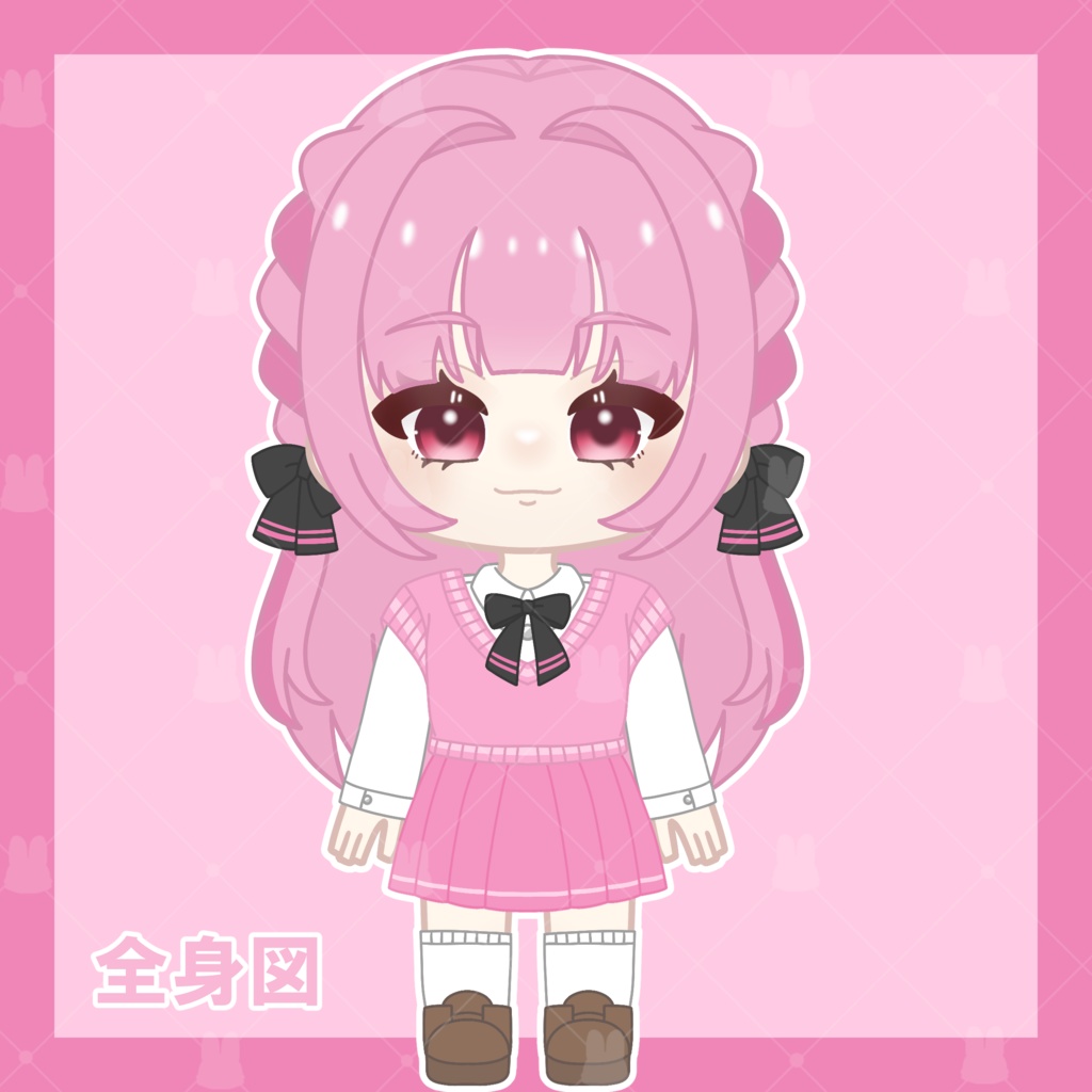 ミニキャラ立ち絵素材/制服姿の女の子