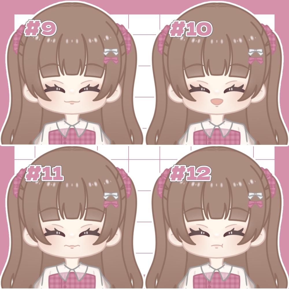 ミニキャラ立ち絵素材/ギンガムチェックワンピースの女の子