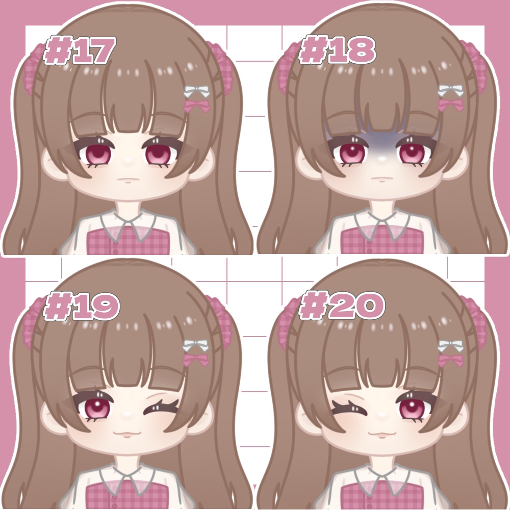 ミニキャラ立ち絵素材/ギンガムチェックワンピースの女の子