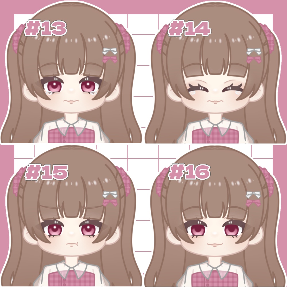 ミニキャラ立ち絵素材/ギンガムチェックワンピースの女の子