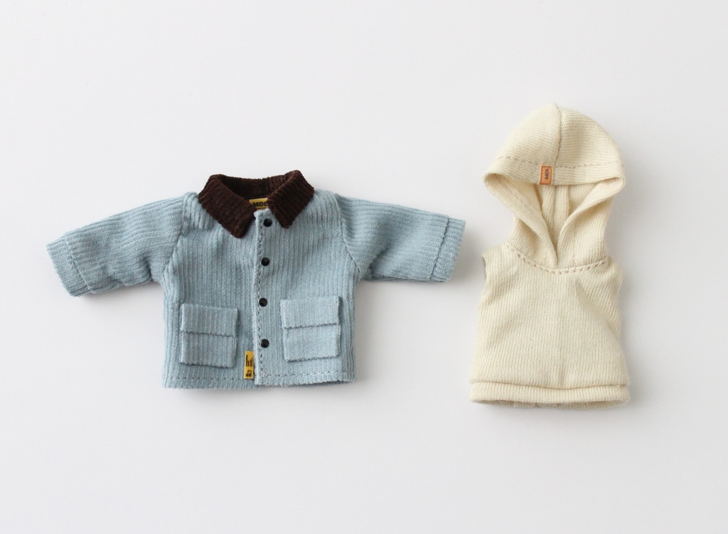 コーデュロイジャケットセット:ブルー