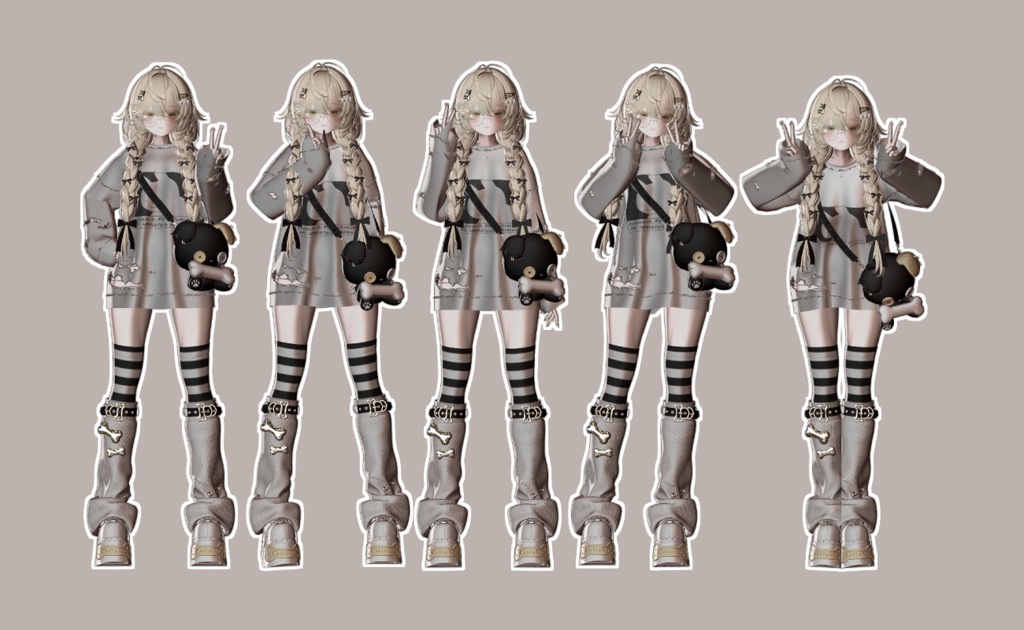 ぽーずべた Pose Set 10種+おまけ 4種