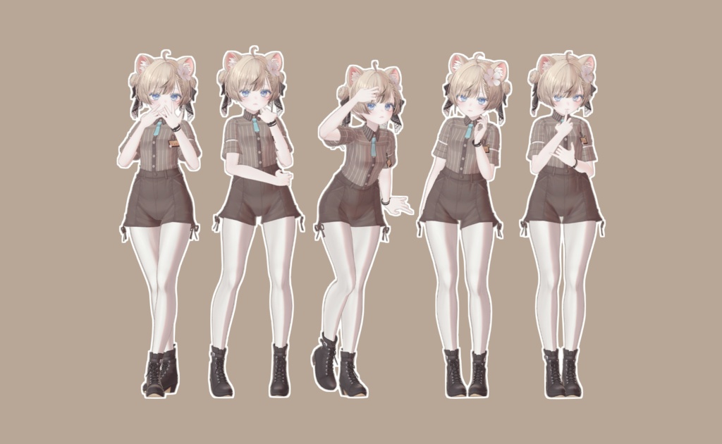 ゆびさきまでかわいい Pose Set 15種