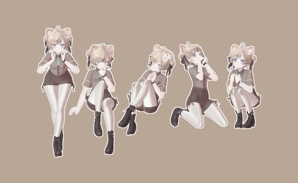 ゆびさきまでかわいい Pose Set 15種