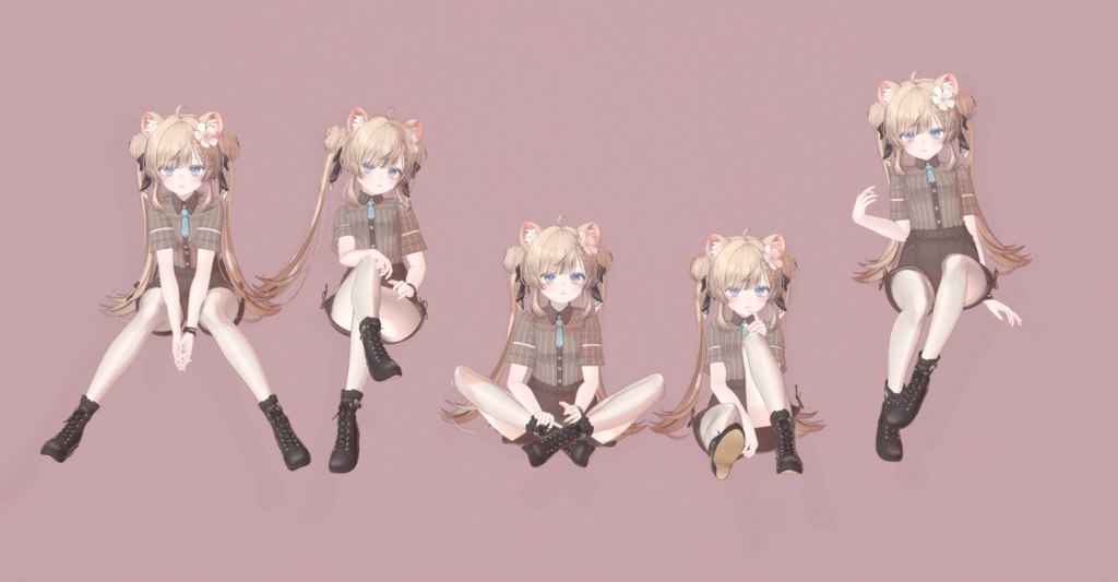 おすわり Pose Set 15種