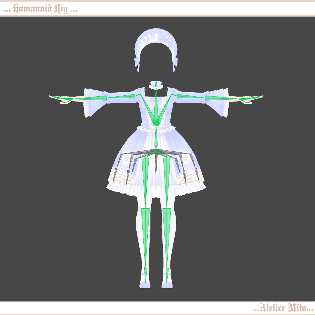 着せ替え洋服『ロココドレス』スキニング済み「まるぼでぃ対応」